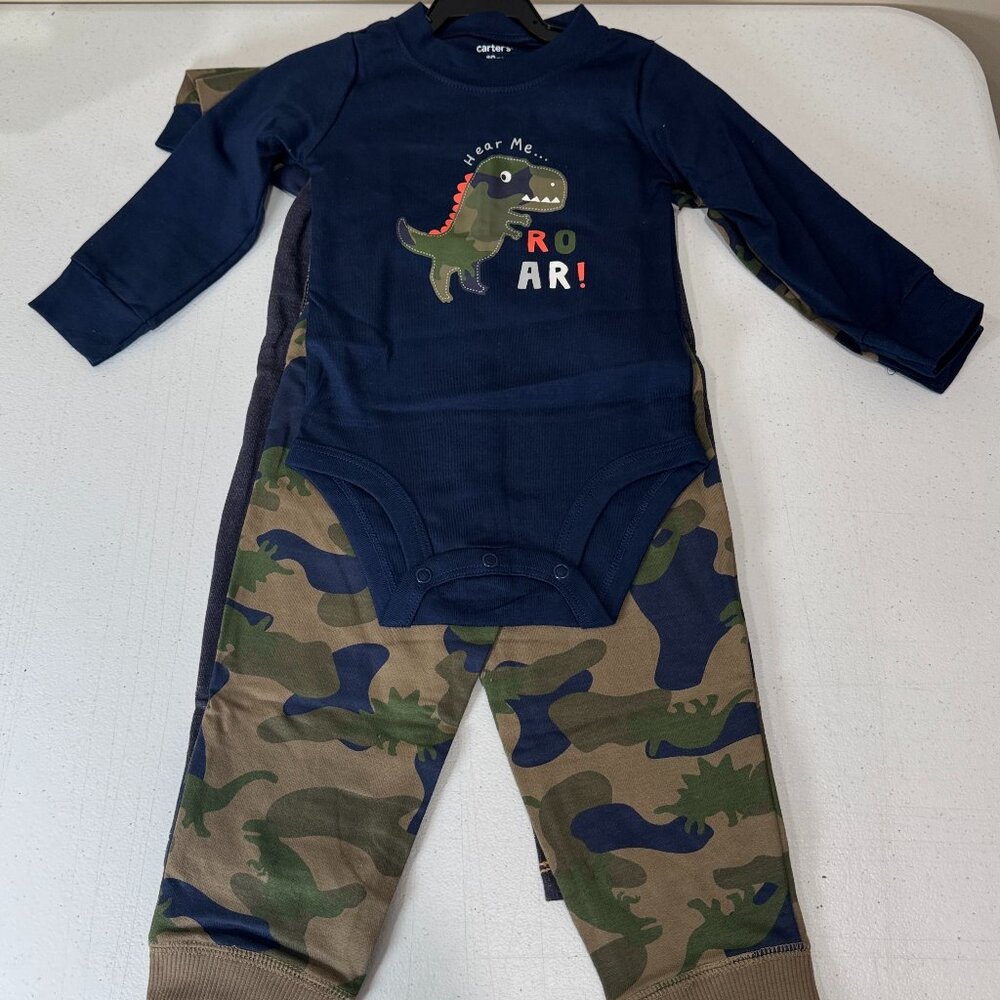 Carter’s - Baby Boy's 4-Piece Long Sleeve Bodysuits & Jogger Pants Set - Size 6M